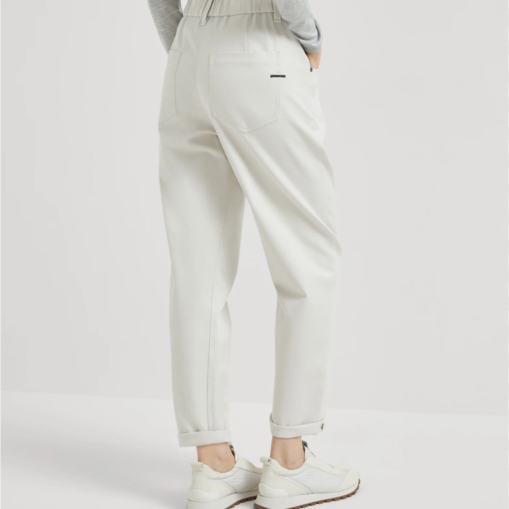 🔥🔥🔥NWOT White Elastic Waist Straight Leg Casual Pants Size 28Excellent Condition